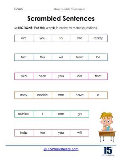 Unscramble Sentences Worksheets 15 Worksheets Worksheets Library