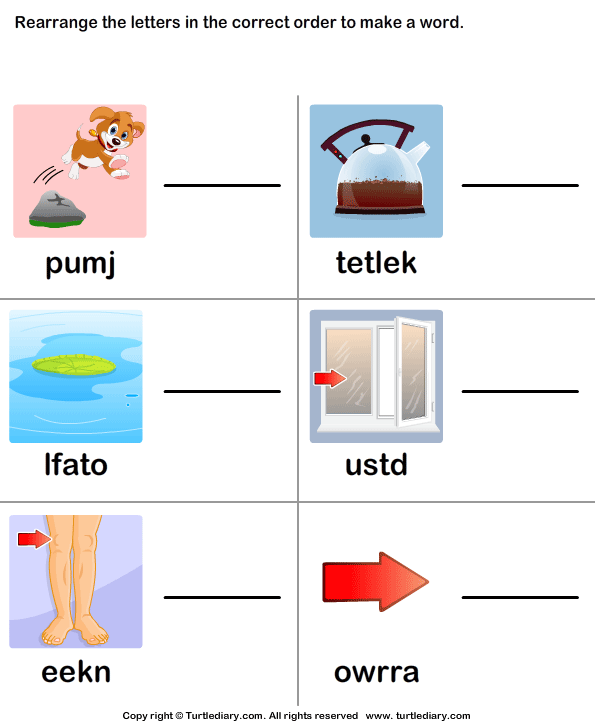 Unscramble Words Turtle Diary Worksheet