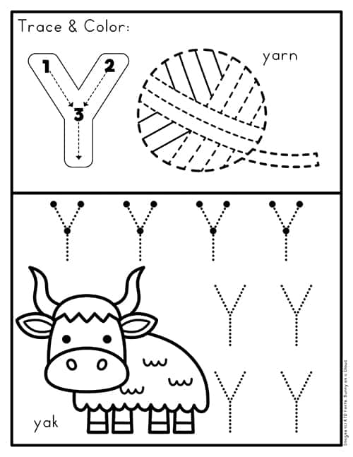 Uppercase Letter Y Color by Letter Worksheet MyTeachingStation 
