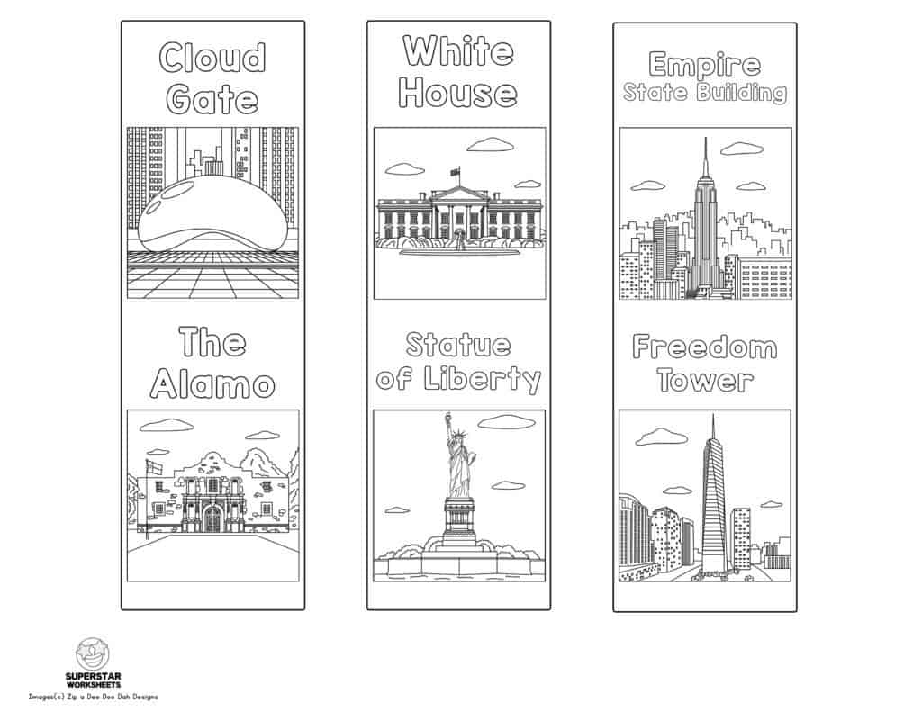 USA Landmark Worksheets Superstar Worksheets