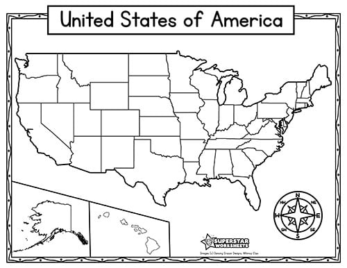 USA Map Worksheets Superstar Worksheets