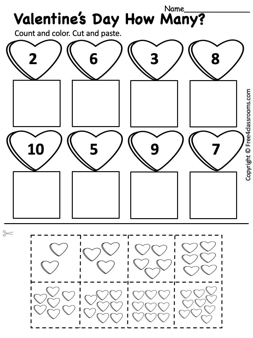 Valentine Printable Preschool Worksheets