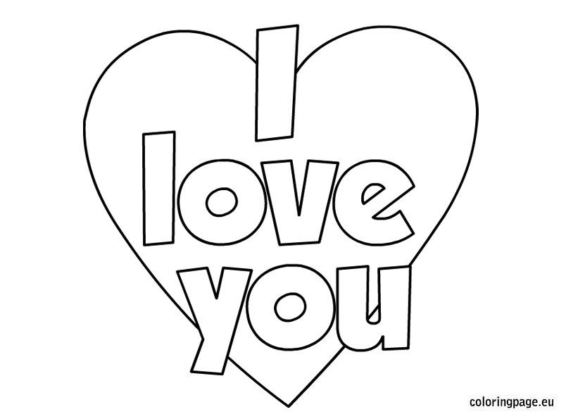 Valentine s Day I Love You Coloring Page Coloring Page