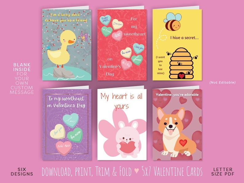 Valentines Day Cards Animal Valentines Cards Hearts Cute Animals 