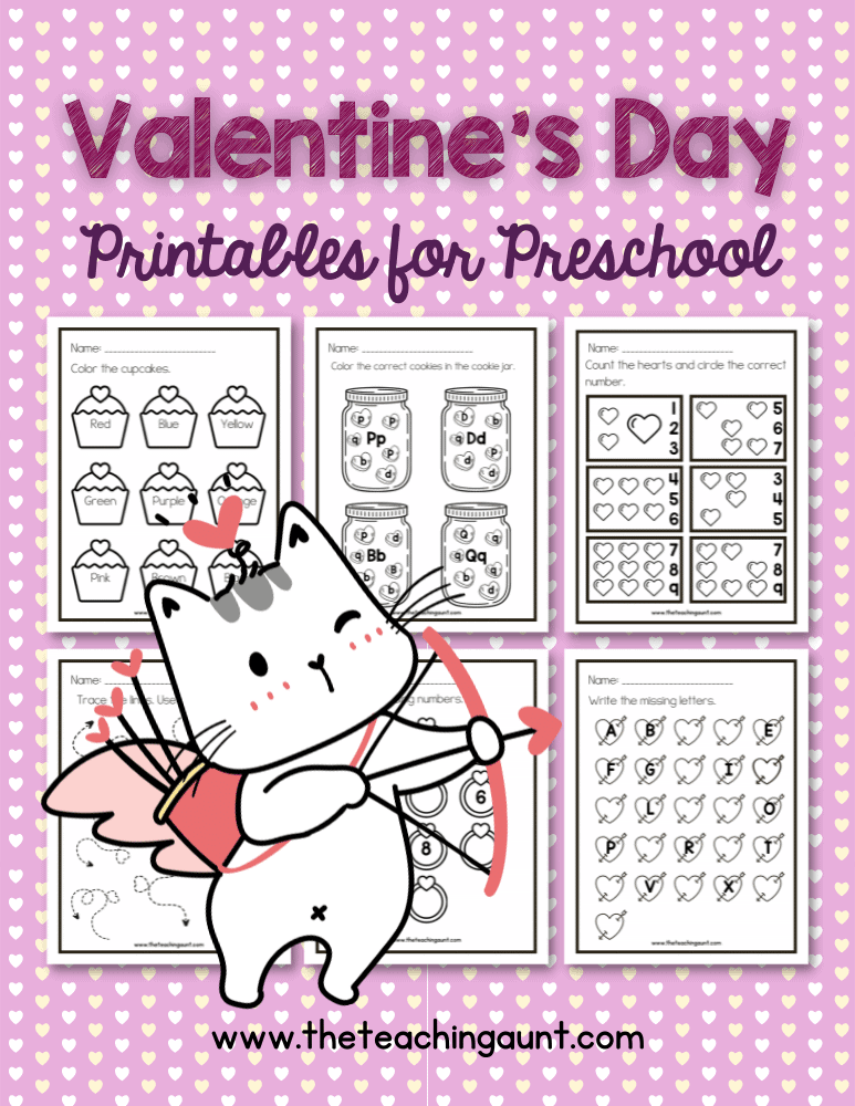 Valentines Day Preschool Worksheets The Teaching Aunt Worksheets 