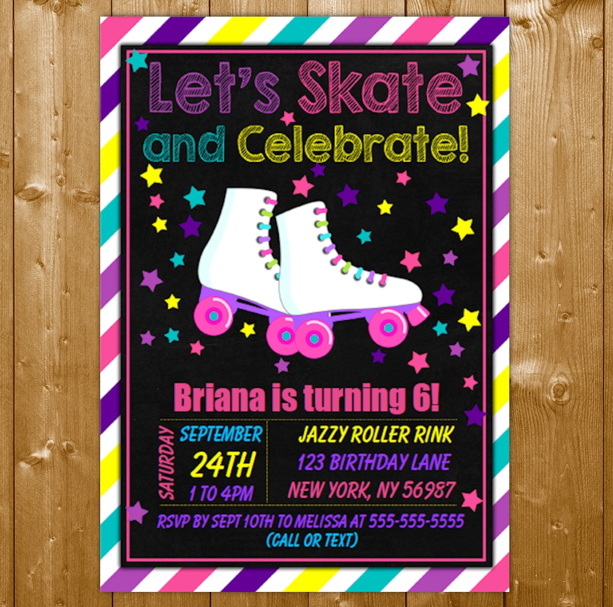 View Roller Skating Birthday Party Invitations Background Free 