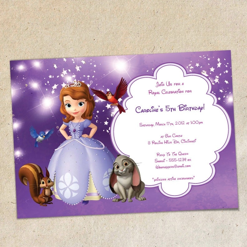 View Sofia The First Birthday Invitations Pics Free Invitation Template