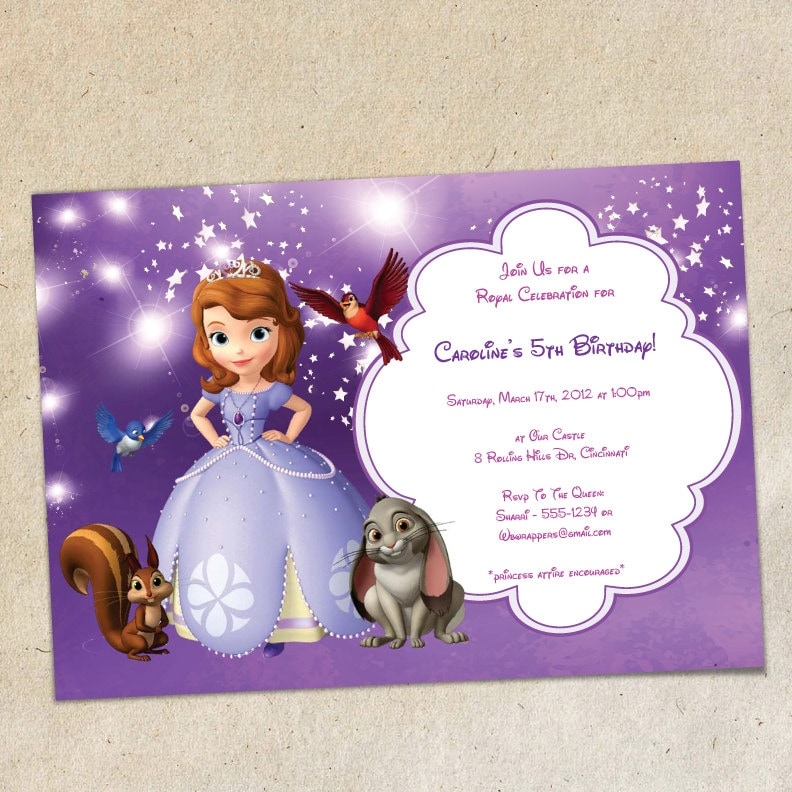 sofia the first invitation template free