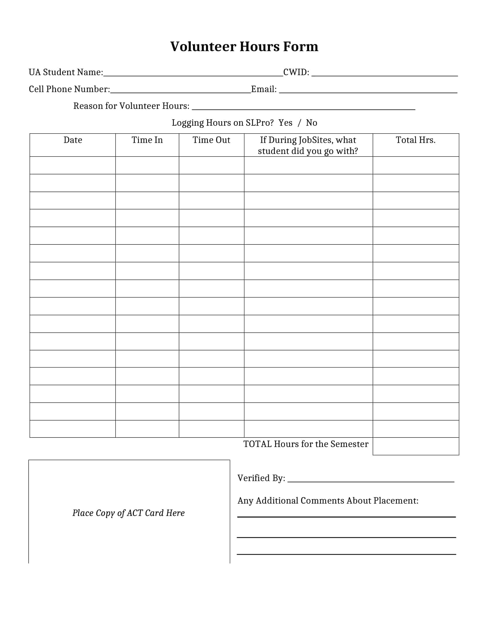 Volunteer Worksheet Template Record APFT Failure Counseling Template