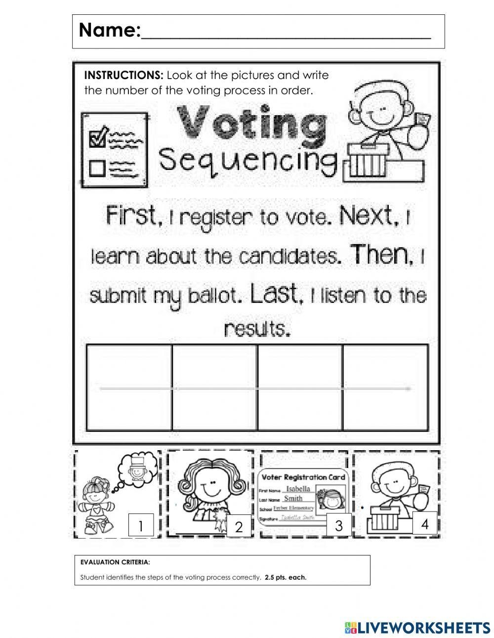Voting Process Worksheet Live Worksheets Worksheets Library