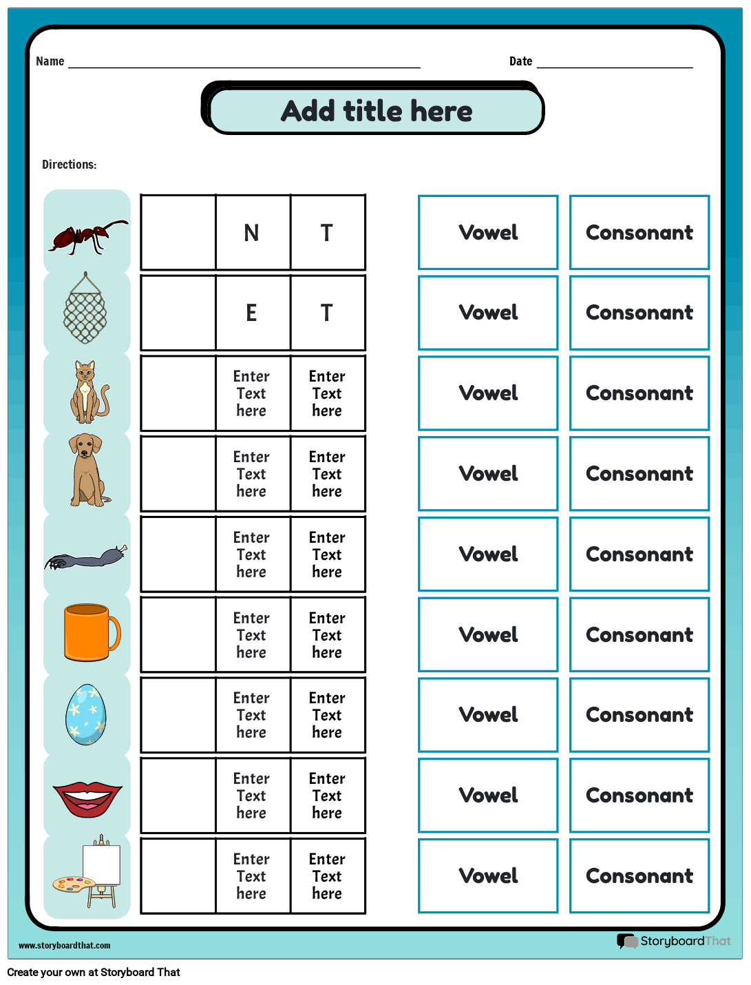 vowel or consonant worksheet