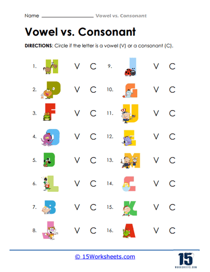 Vowels Vs Consonants Worksheets 15 Worksheets Worksheets Library