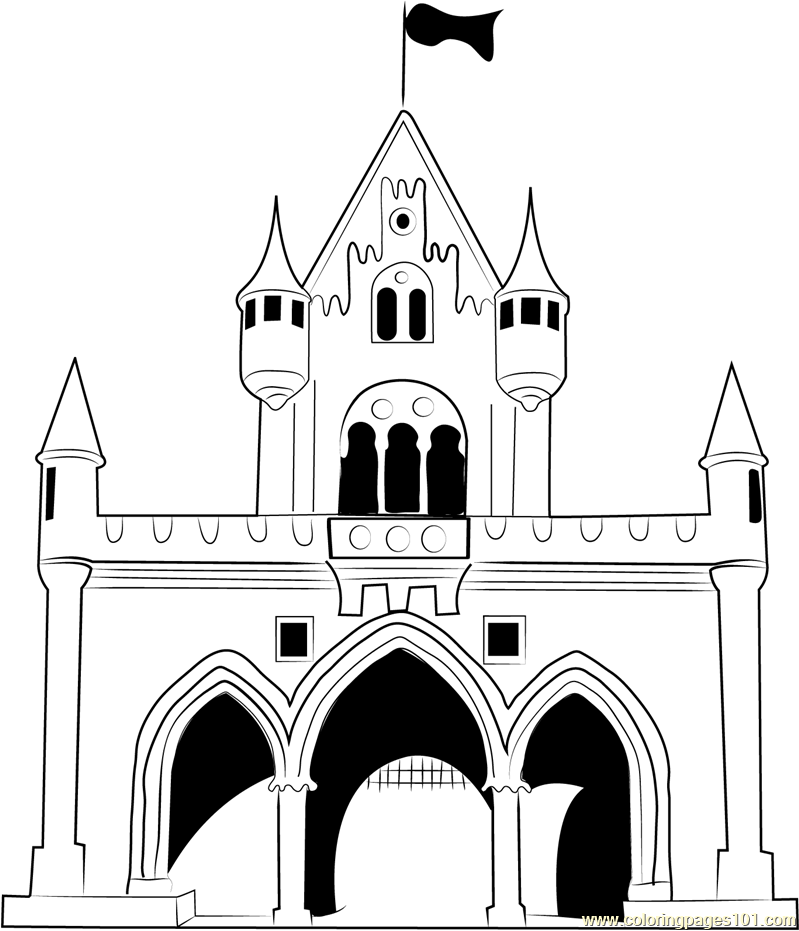 Walt Disney Castle Coloring Page For Kids Free Castles Printable 