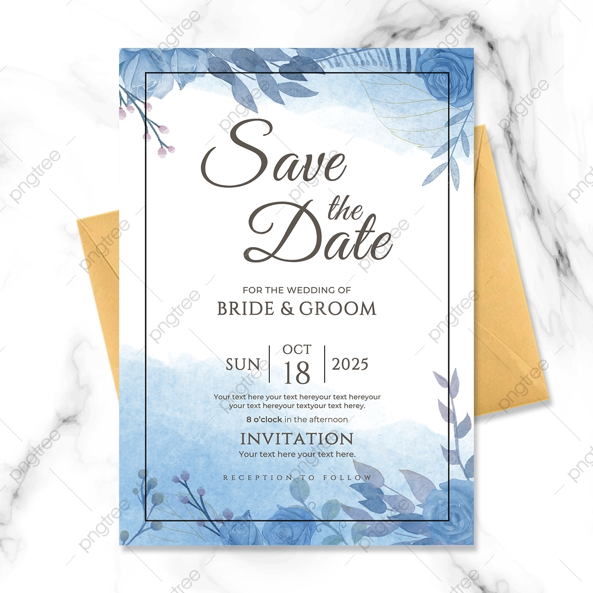 sky blue wedding invitation templates