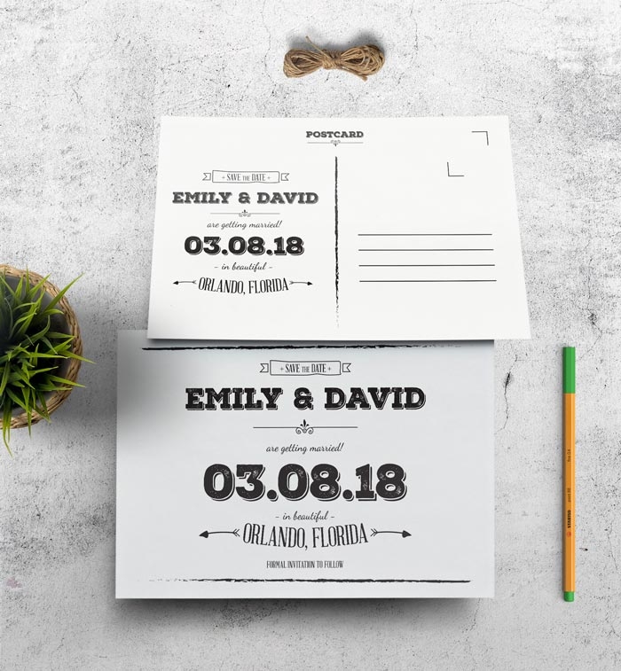 postcard wedding invitation template