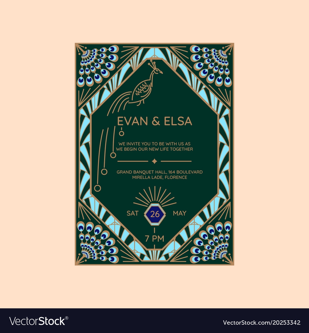 peacock template invitation