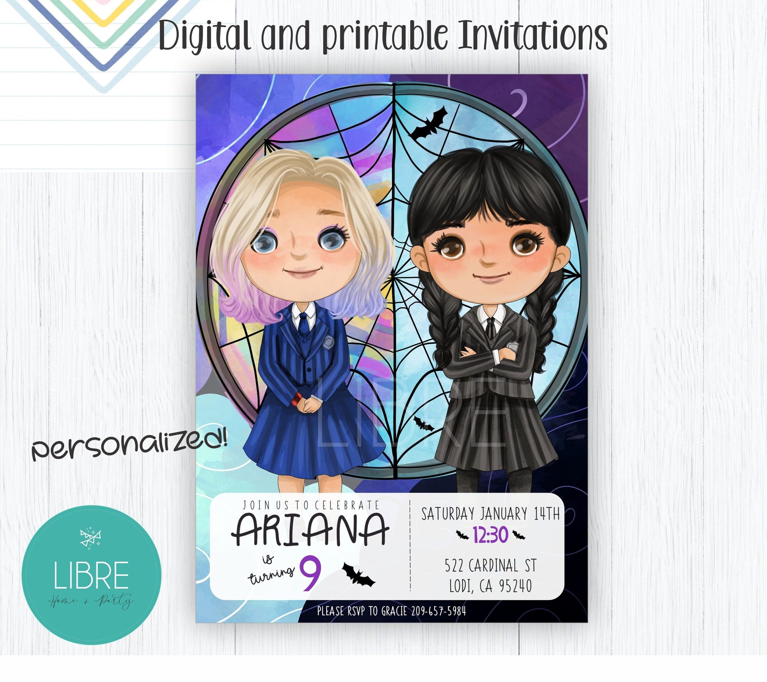 Wednesday Addams Digital And Printable Invitation Wednesday Addams 