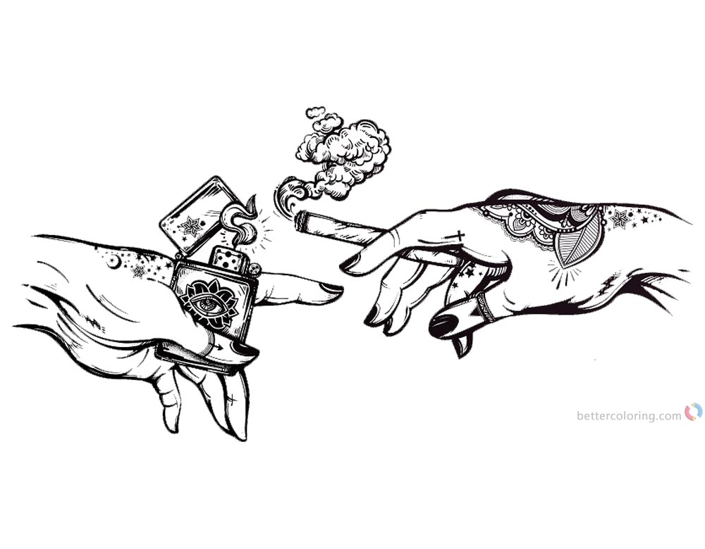 Weed Coloring Pages Weed Tattoos For Adults Free Printable Coloring Pages