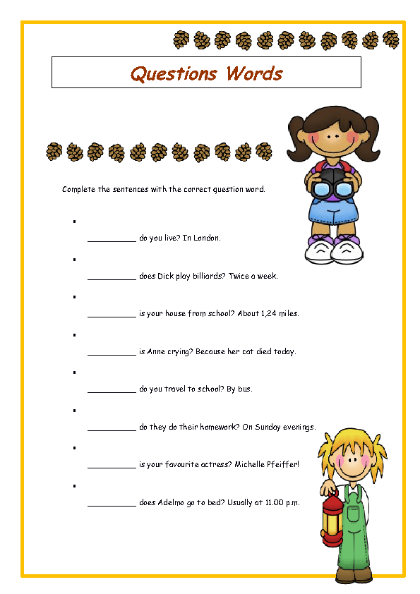 wh question worksheet