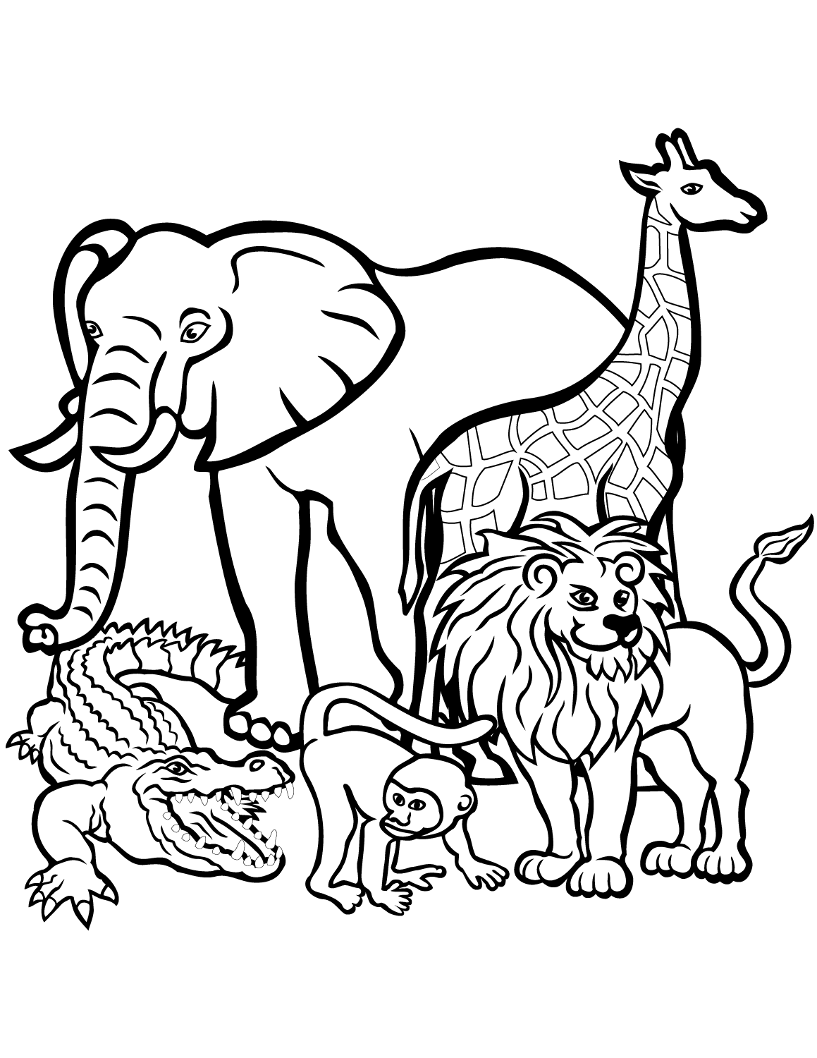 printable colouring pictures of wild animals