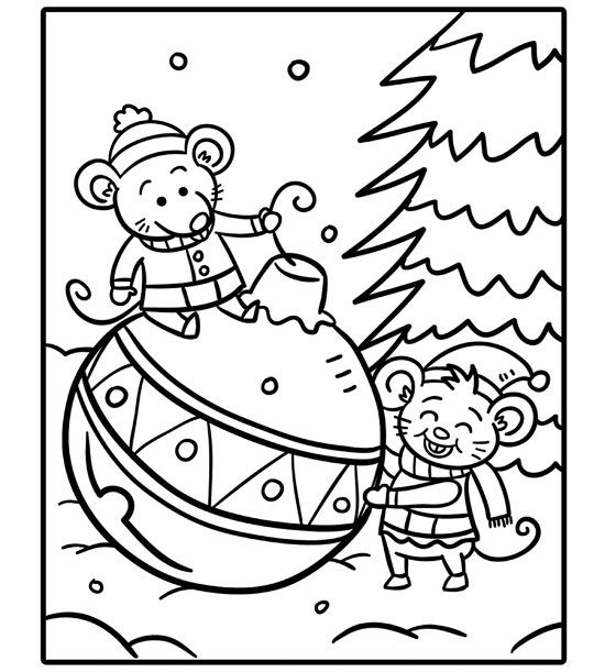 Winter Holiday Coloring Pages Printable Book For Kids 