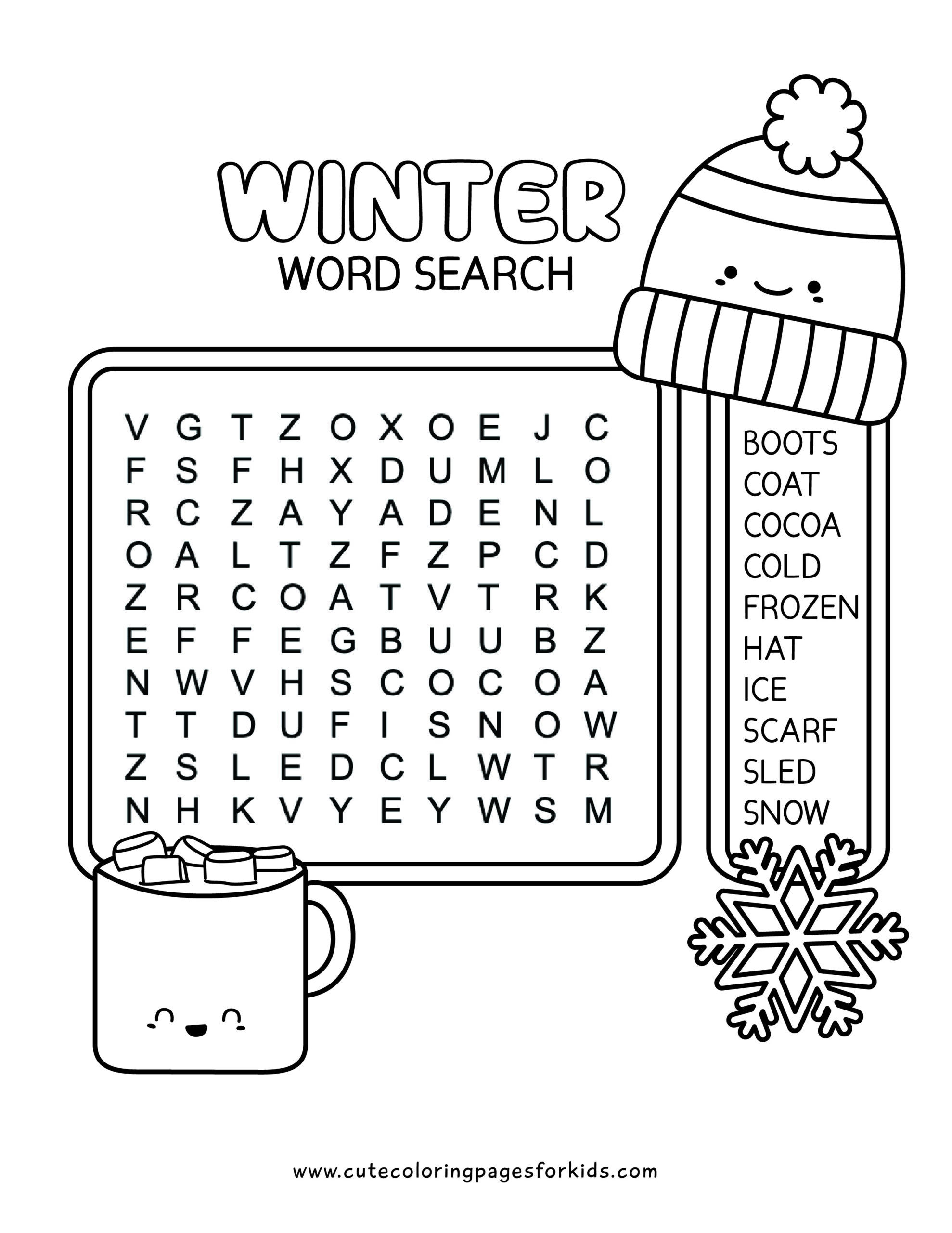 kids winter craft printable