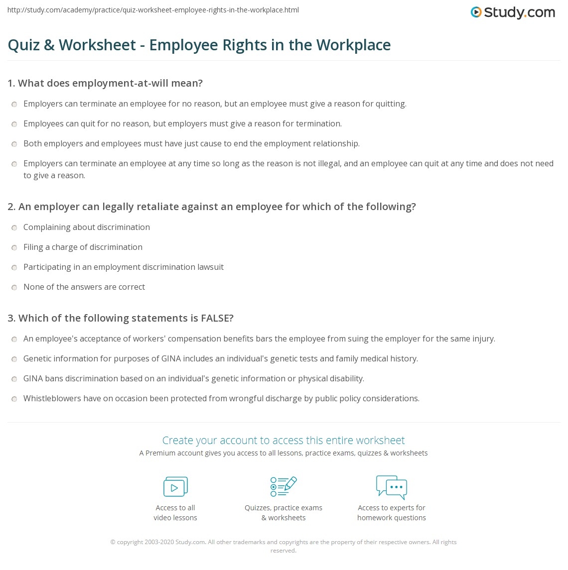 workers rights practice worksheet