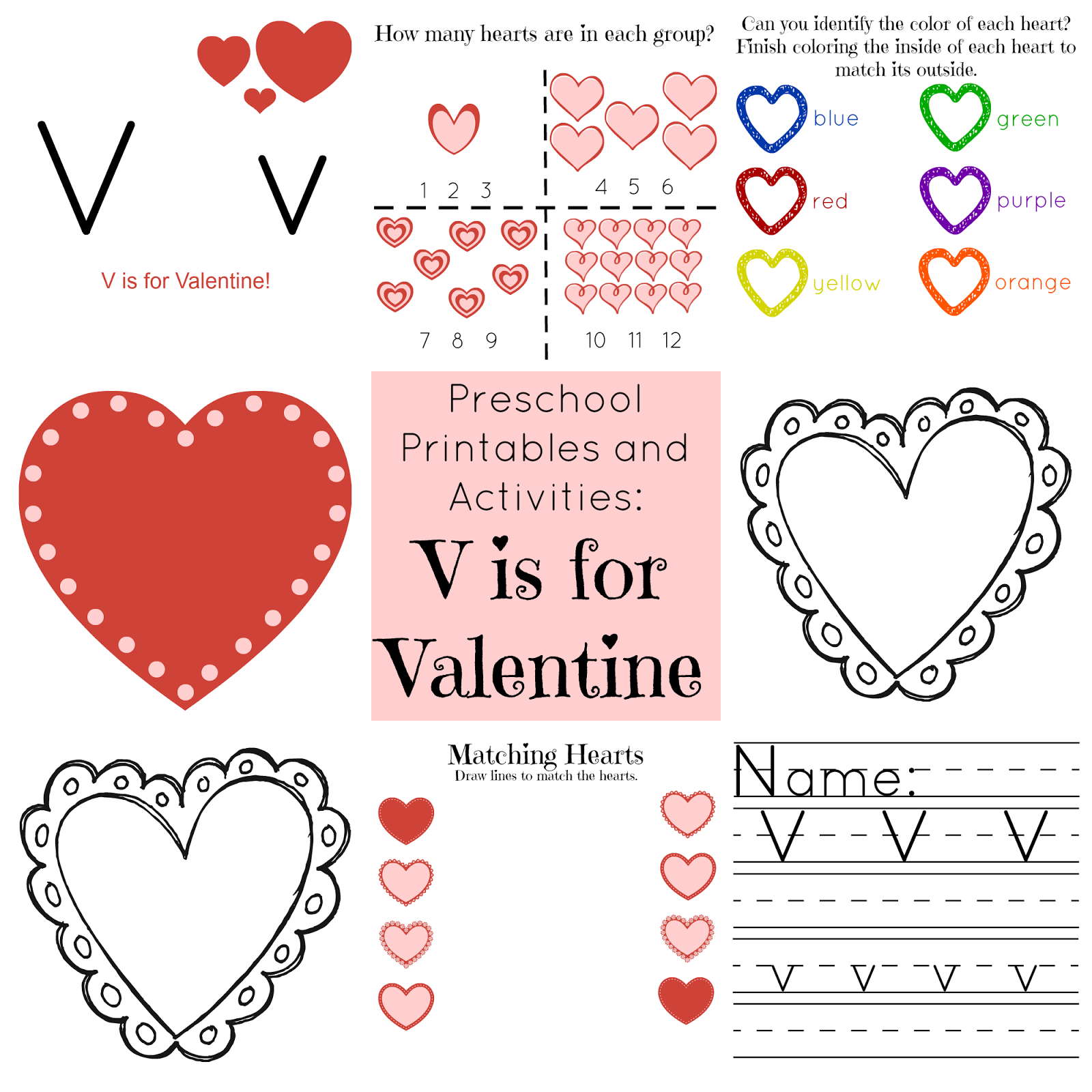 valentine worksheets preschool