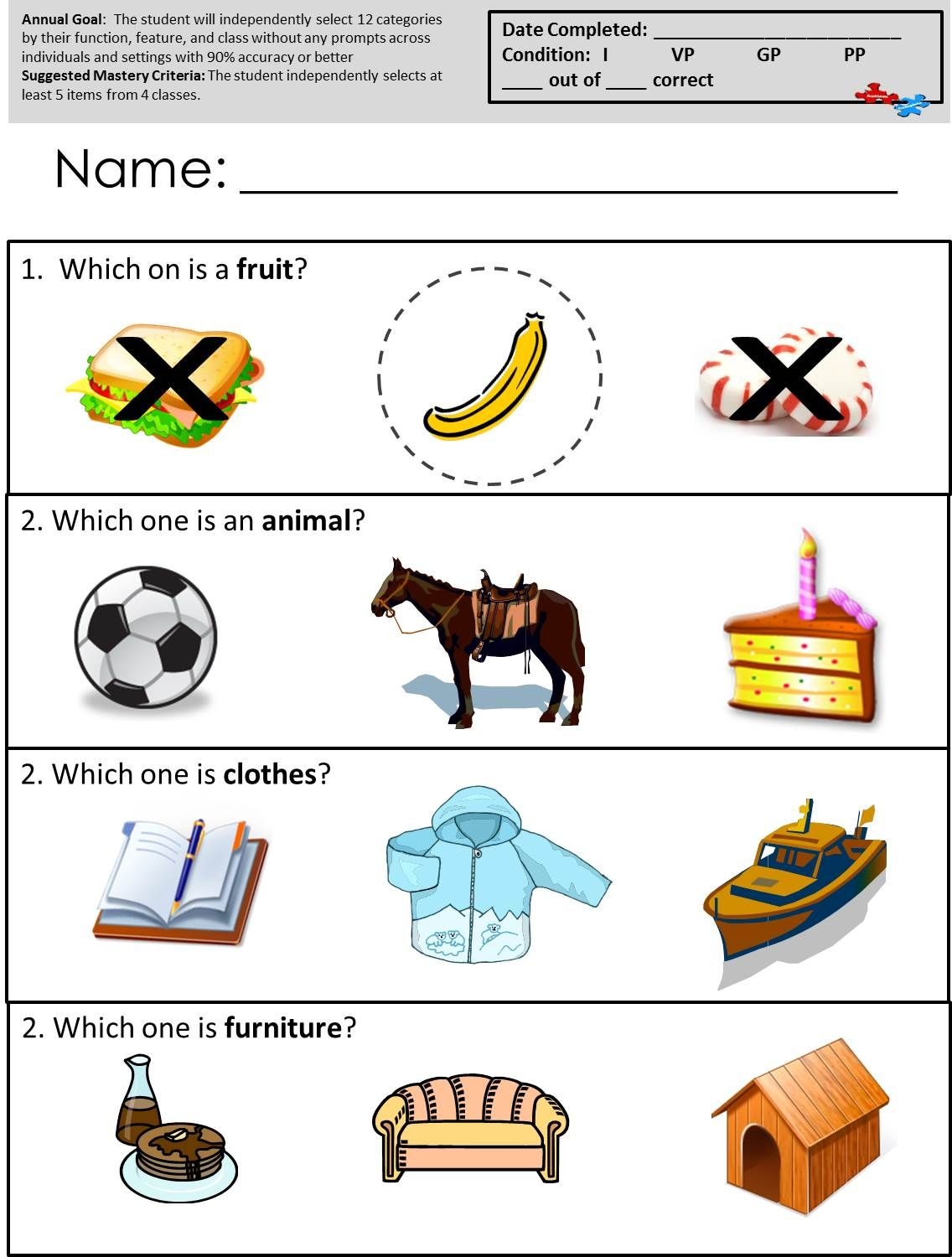 worksheets for autistic kindergarteners