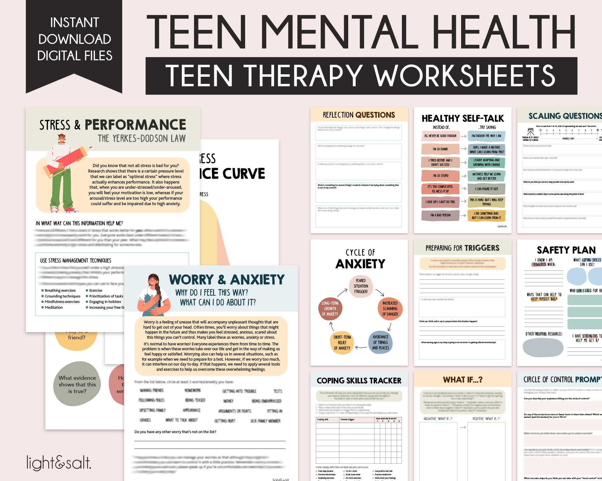 therapy worksheets for teenagers