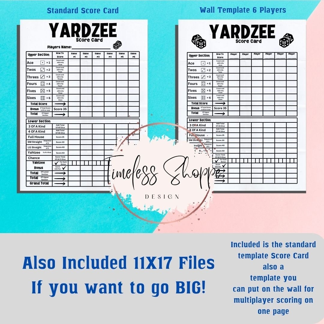 Yardzee Printable Yardzee Game Game Template Printable Pdf Png Svg 