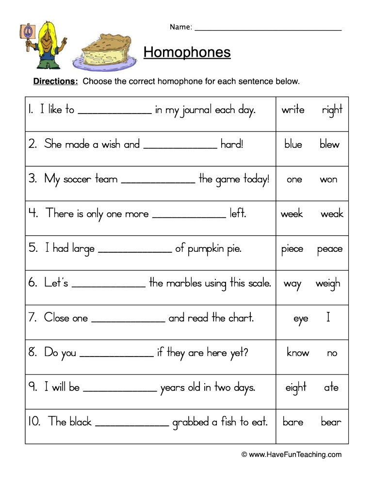 Year 2 Homophones Worksheet Teaching Resources Worksheets Library