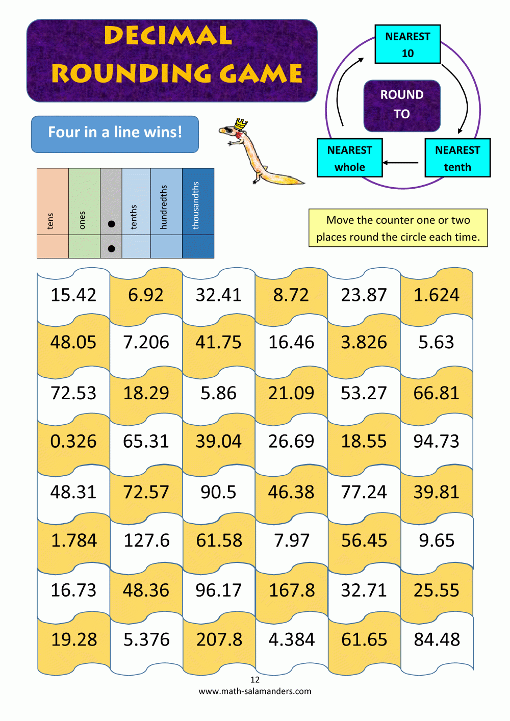 year 6 maths games printable