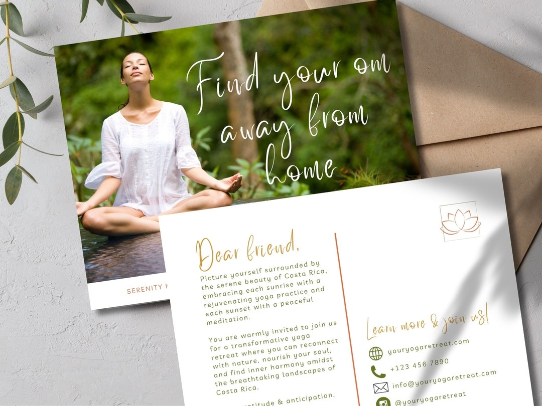 Yoga Retreat Invitation Template Meditation Wellness Retreat 