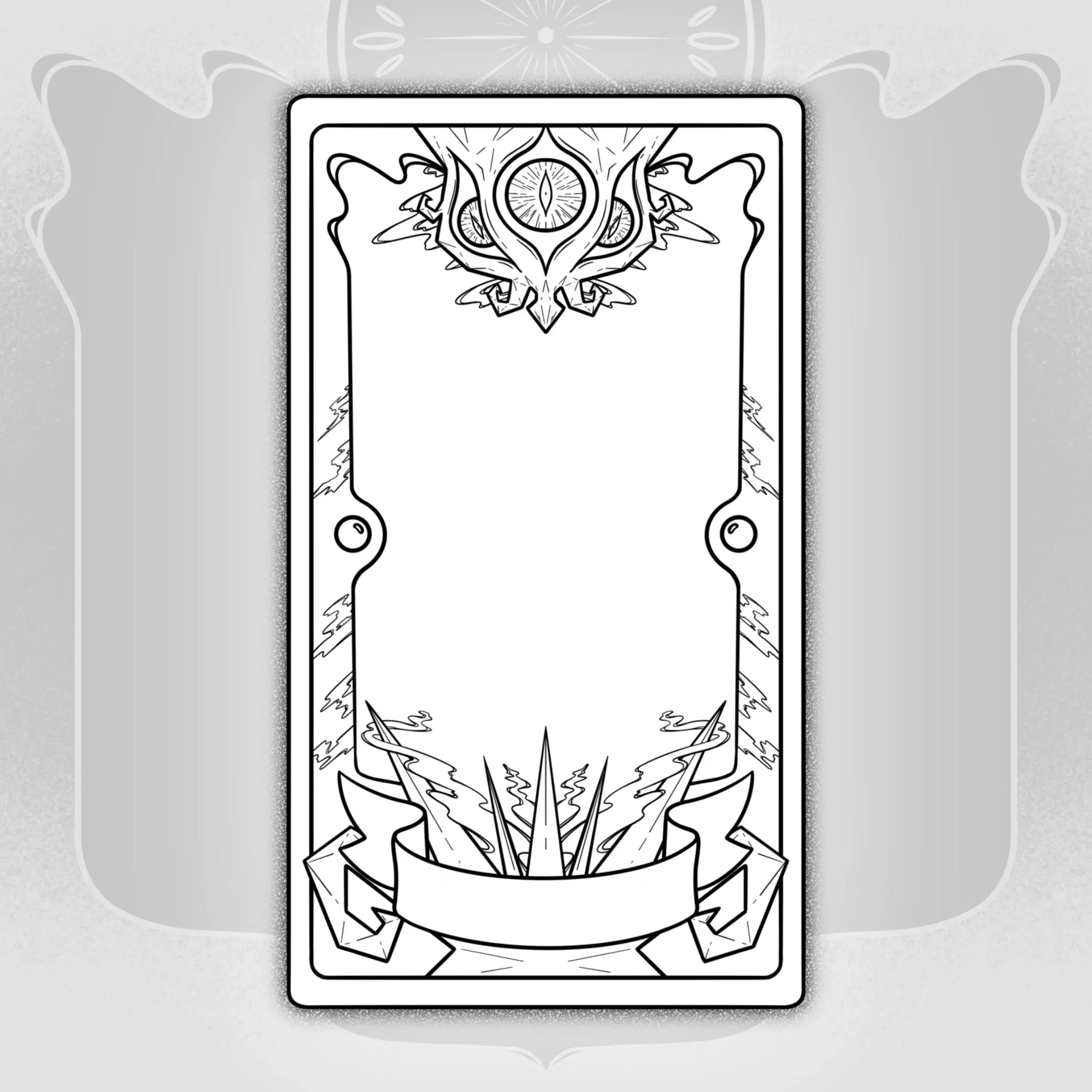 Dark Design Printable Tarot Card Template Blank Tarot Card Template Clow Card Inspired Template Digital Download Etsy