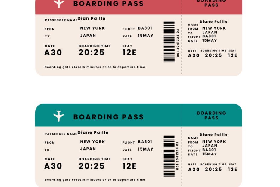 Free Boarding Pass Ticket Templates Editable And Printable