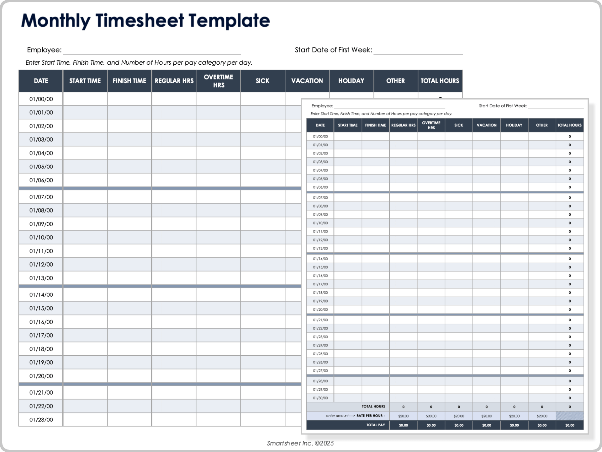 smartsheet time tracking template
