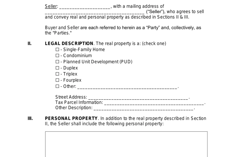 Free Purchase And Sale Agreement Template PDF Word EForms