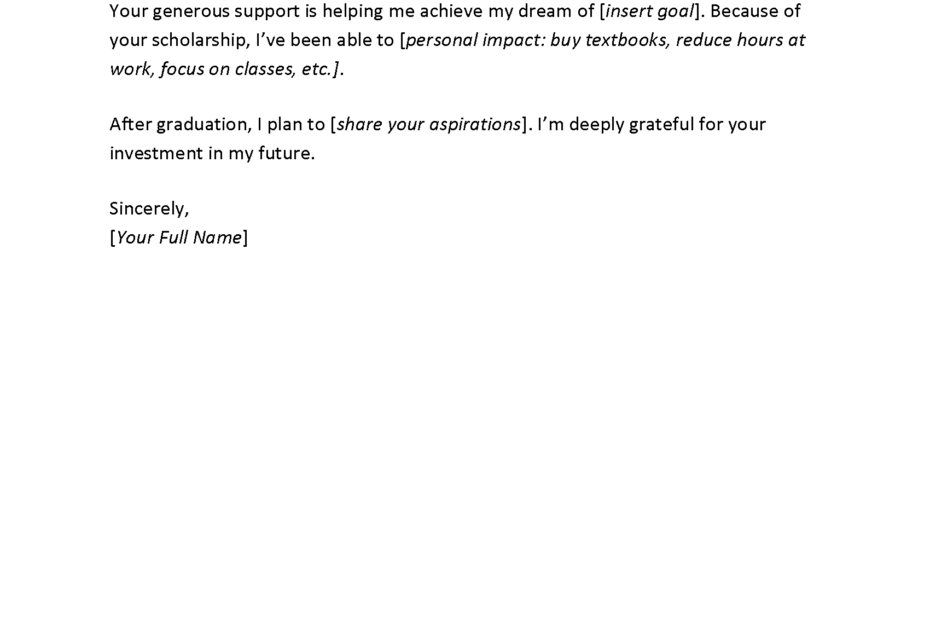 How To Write A Scholarship Thank You Letter With Examples Template Fastweb