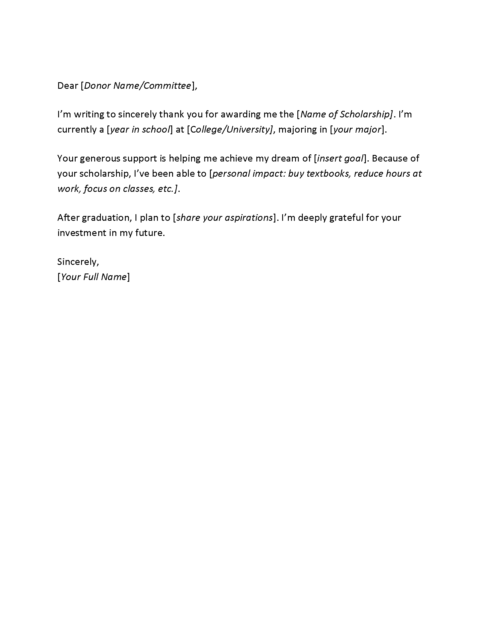 How To Write A Scholarship Thank You Letter With Examples Template Fastweb How To Write A Scholarship Thank You Letter With Examples Template Fastweb