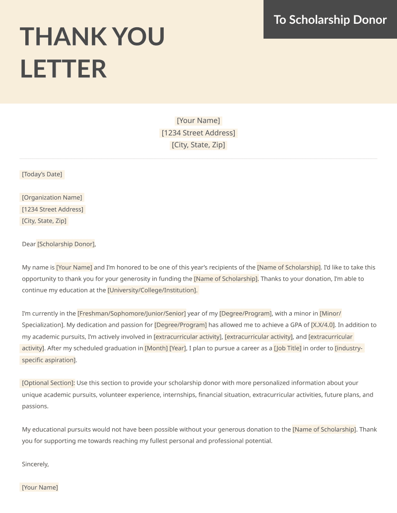 How To Write A Scholarship Thank You Letter With Template How To Write A Scholarship Thank You Letter With Template