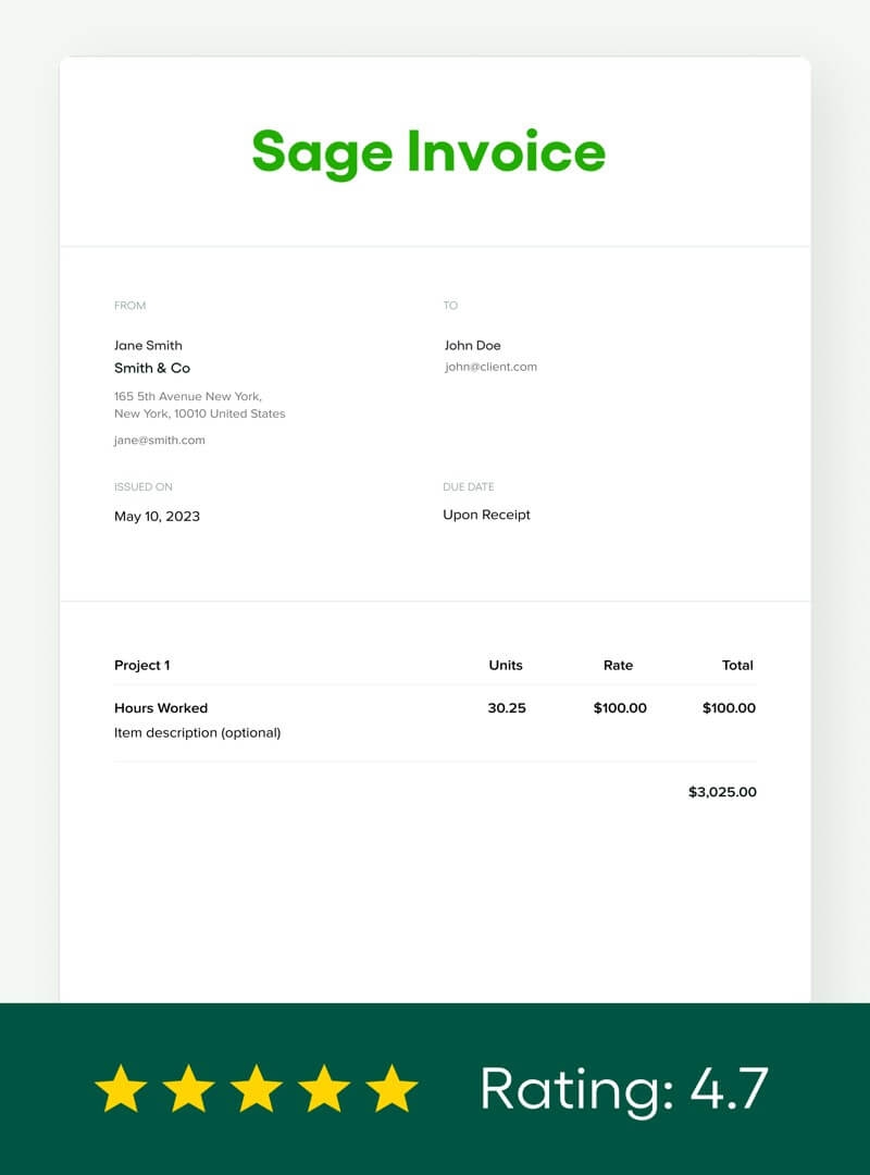 Sage Invoice Template Bonsai