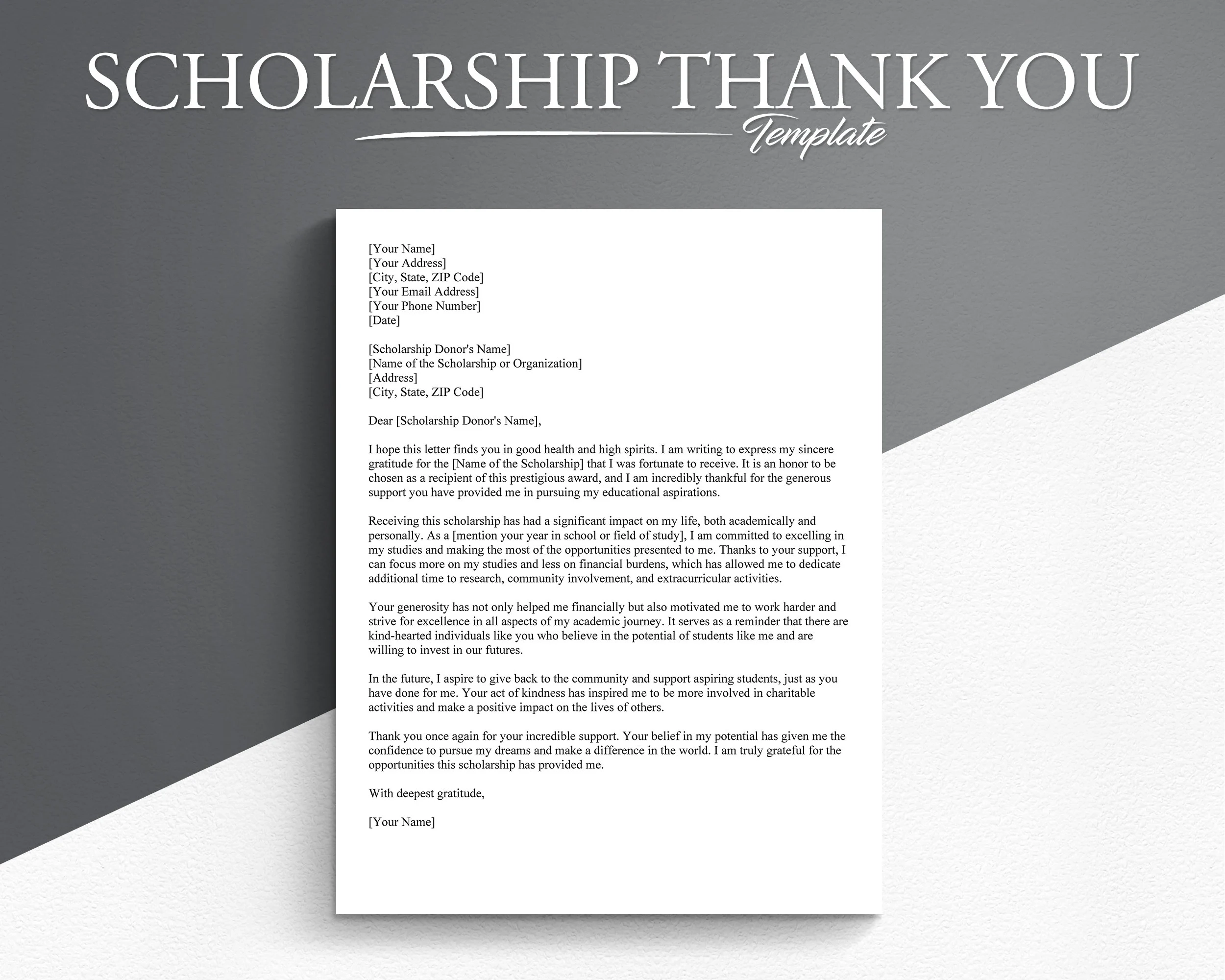 Scholarship Thank You Letter Template Google Docs microsoft Word Etsy Ireland Scholarship Thank You Letter Template Google Docs microsoft Word Etsy Ireland